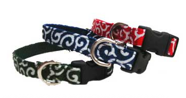 Japanese Karakusa Dog Collar | Traditional Arabesque Pattern Adjustable Dog Collar | Japan Inu Kubi-wa