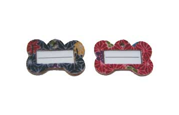 Japanese Yuzen Embroidery Pet ID Tag | Handmade Washi Pattern Name Tag for Dogs & Cats | Japan Pet Charm