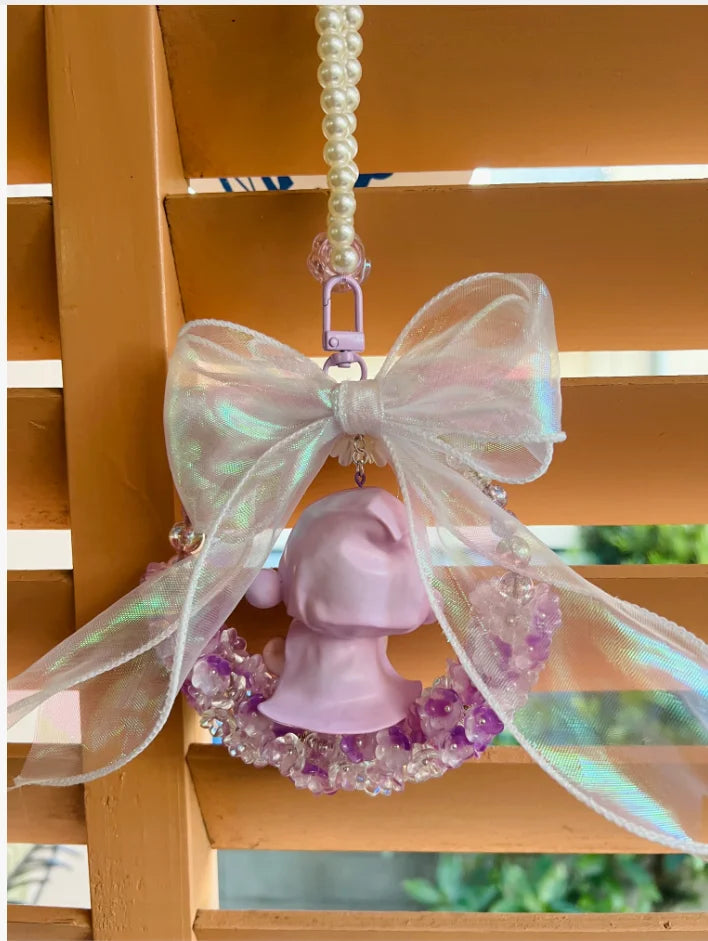 "Lavender Dreamer" - Handmade Kawaii Moon Figurine Bag Charm