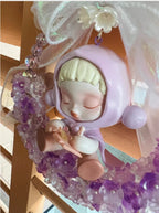 "Lavender Dreamer" - Handmade Kawaii Moon Figurine Bag Charm