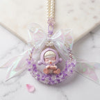 "Lavender Dreamer" - Handmade Kawaii Moon Figurine Bag Charm