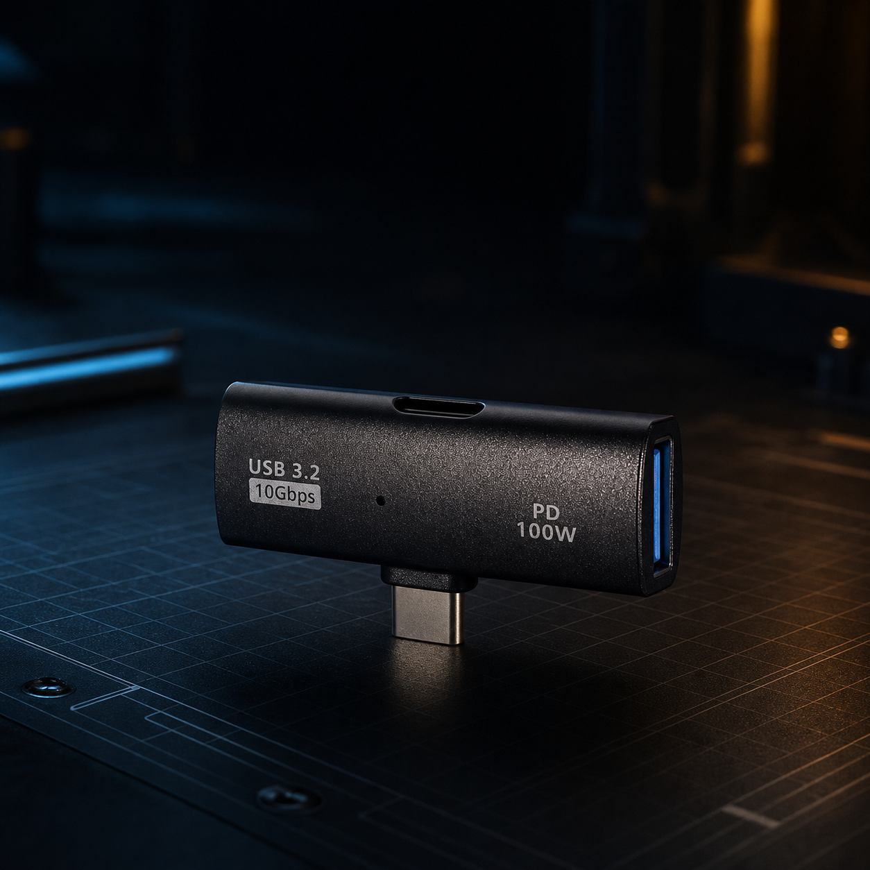 TC-009 USB-C 2ポート変換アダプター ダーク工業シーン